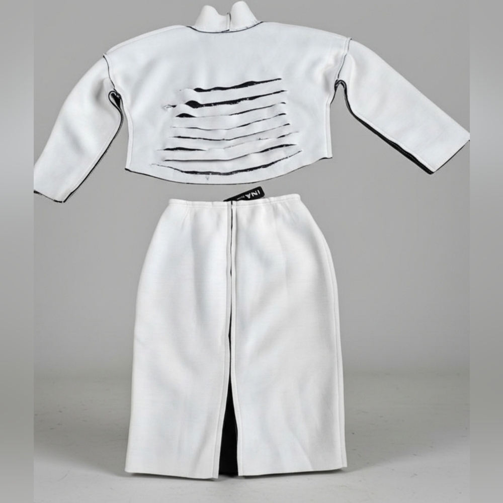 New Cream Two-Piece Set with Black Trim (INA Label) - Picture 5 of 7